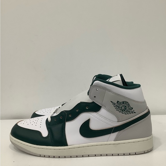 Jordan 1 Mid SE White/Oxidized Green-Sail Shoe Sneaker FQ7720 103 Men Size 14 - Picture 3 of 6